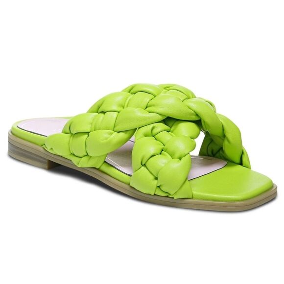 Vionic Sandals Women's 7.5 Green Braided Faux Leather Kalina Vibrant Summer - Picture 1 of 15
